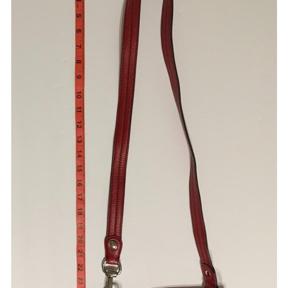 B. Makowsky Red Soft Pebble Leather Crossbody Bag - Picture 16 of 16